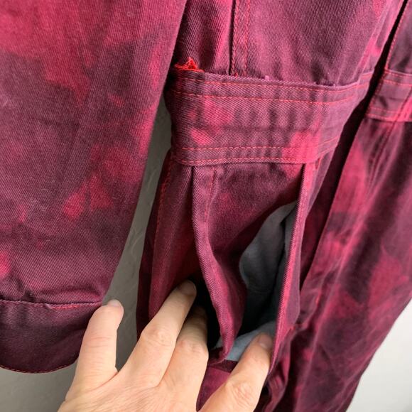 VTG Walls Mens Sz 48 Regular Red Black Tie Dyed Coveralls Long Pants Workwear - Picture 10 of 10
